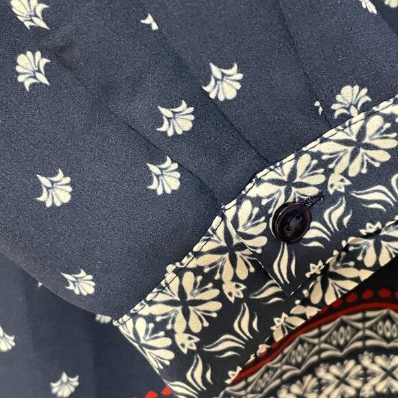 (NWT) NYDJ Pleated Blouse, Navy/White/Red - XL - Picture 5 of 7